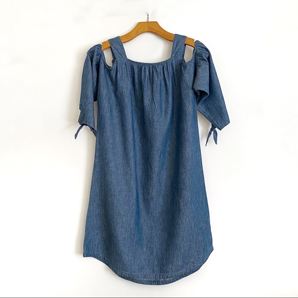 Madewell Chambray Cold-Shoulder Dress Size XS